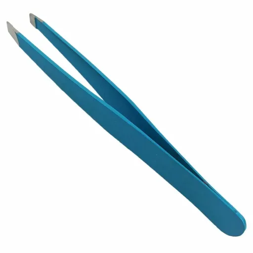 Stainless Steel Slanted Tip Eyebrow Tweezers Beauty Blue