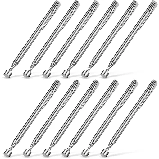 12 Pieces Telescoping Magnet Pickup Tools in 2 Lb Magnetic Stick Gadget with Pocket Clip Magnet Tool to Retrieve Screws Nuts Pins for Men Birthday, Father's Day, Valentine