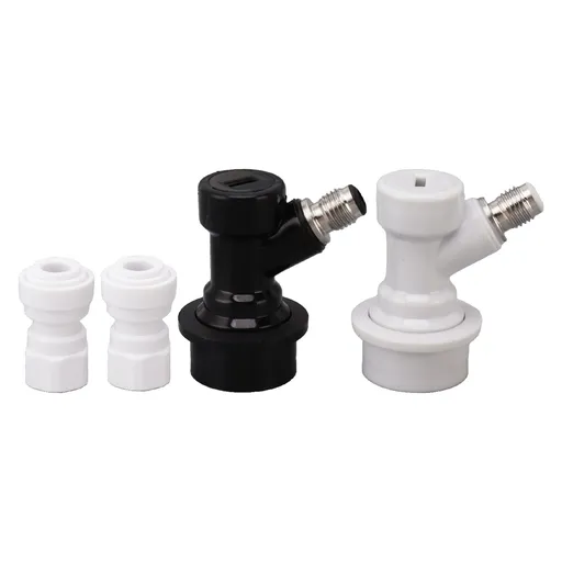 Ball Lock Disconnect Kit Beer Keg Liquid Dispenser Push in Fitting Quick Joint Connector for Beer Tube Hose 3/8