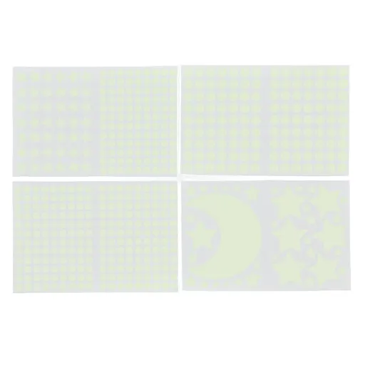 4Pcs Moon Star Wall Stickers Good Stickiness Warm Ambience Glowing Night Sky Sticker for Children's Room Dining Room