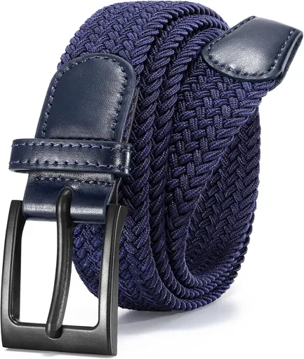 Braided Stretch Golf Belt for Men, No Metal TSA Elastic Stretch Braided Belt Men