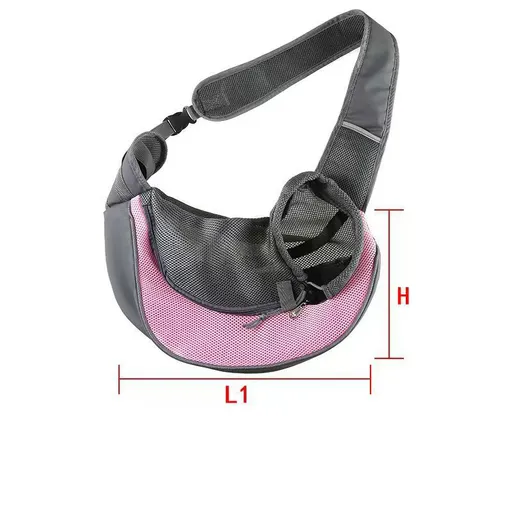 Pink Portable Pet Sling Backpack for Small Dogs and Cats – Size S with Breathable Mesh Design