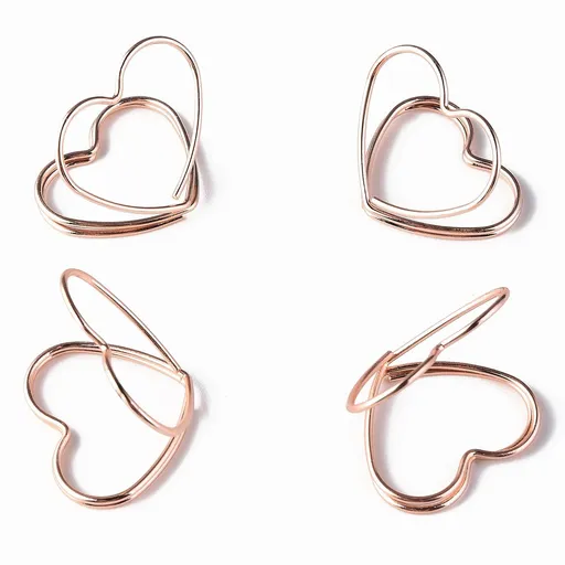 20pcs Heart Card Holders Rose Gold Mini Place Card Holder Cute Name Card Holder Metal Photo Clip Card Display Stand for Wedding