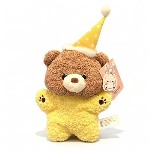 Goodnight Series Plush Toy - Soft Cuddly Animal Doll for Desk Decoration - Soothing Palm-Sized Stuffed Companion - Bear