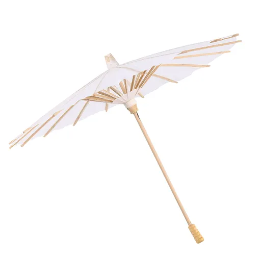 White Color Paper Decorative Umbrella Parasol School Decor Photo Prop (30cm)