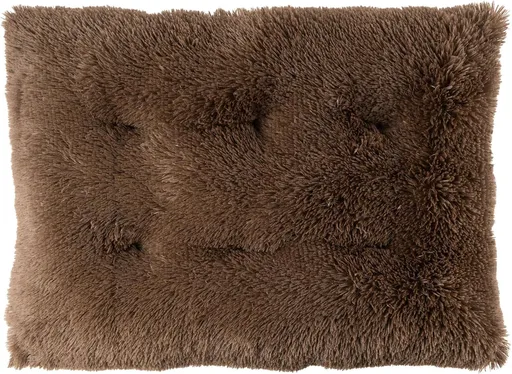 Luxury Long Plush Pet Bed Mat Faux Fur Crate Pad 55x40cm Dark Offee Soft Warm Cushion for Dogs & Cats