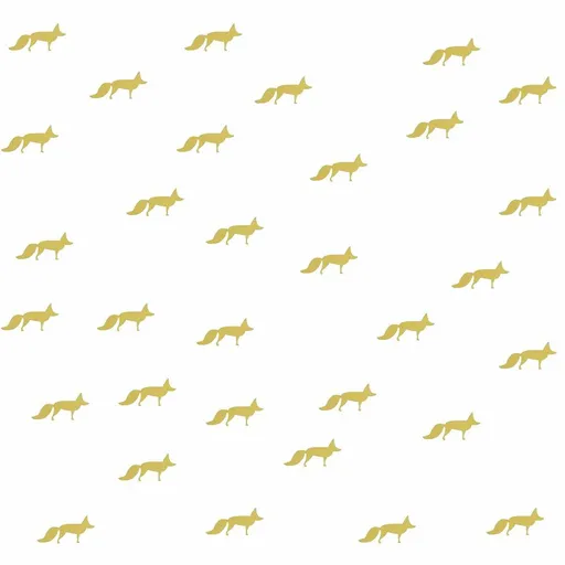 Vinyl Wall Sticker Fox Shaped Decal for Nursery Dormitory Bedroom Home Decoration(Gold)