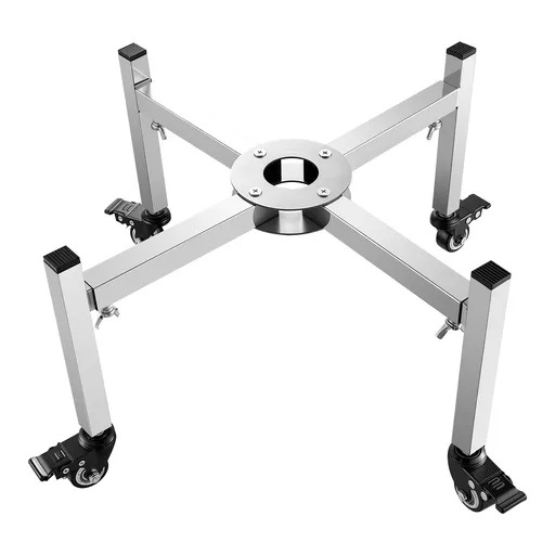 Fire Pit Stand, 38-68.6 cm Adjustable Stretch with 4 Casters, Firepit Stand for Solo Stove Bonfire Ranger Yukon & Other Outside Firepit, Stainless Steel Camping Fire Pit Accessory for Fireplace
