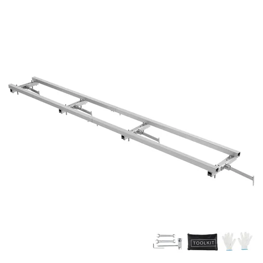 Rail Mill Guide System, 9 ft Milling Guide, 4 Crossbar Kits Chainsaw Mill Rail Guide, Aluminum Adjustable Saw Mill Rail System Work with Chainsaw Mills for Builders and Woodworkers