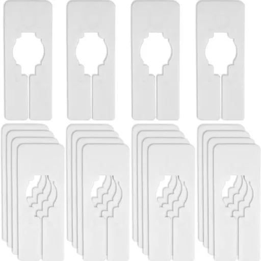 20 PCS Closet Rack Dividers, Wardrobe partition board White Rectangular Clothing Hanger Dividers Writable & Reusable