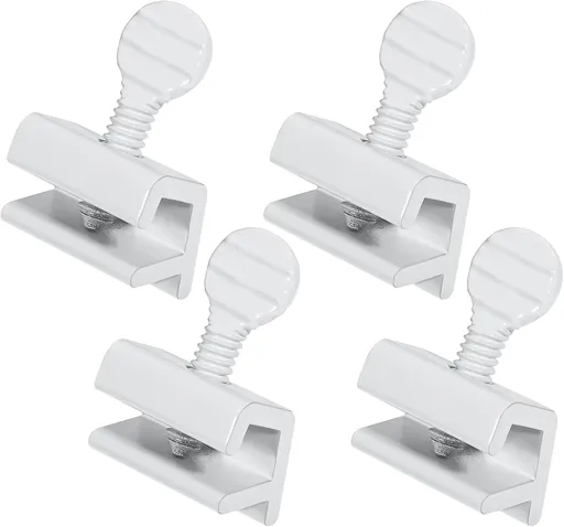 Window Locks, 4 Packs, Stainless Steel Sliding Door Security Lock Single Adjustable Horizontal Sliding Window Child Safety Locks Home Security Windows Stopper for Up and Down Windows (White Coated)