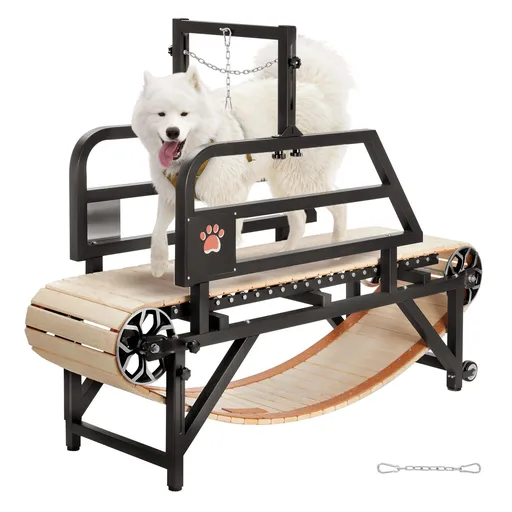 Dog Treadmill for Medium Dogs, 330lbs Weight Capacity, Dog Running Machine with Adjustable Ramps, 15.5" Runway Dog Pacer Slatmill, Pet Treadmill Exercise Equipment for Indoor & Outdoor Exercise