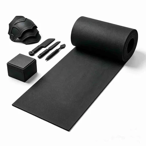 Black EVA Foam Roll 13.78x59 Inch, High Density Flexible Craft Foam Sheet Roll, Soft Cuttable Foam Material for Cosplay Armor, DIY Crafts, Model Making, Padding & Costume Props