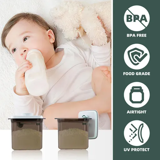 Formula Container - Airtight Milk Powder Container for Travel, Formula Dispenser Container with Scraper 300g 1000ml Brown