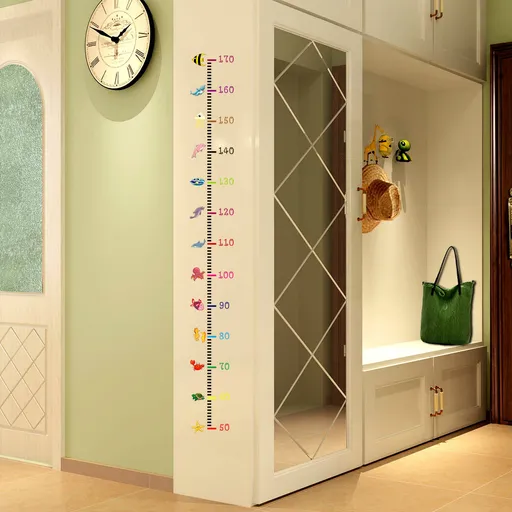 Cartoon Love Height Growth Chart for Kids Removable Measure Wall Ruler for Children Nursery Wall Decor Baby Bedroom Toddler