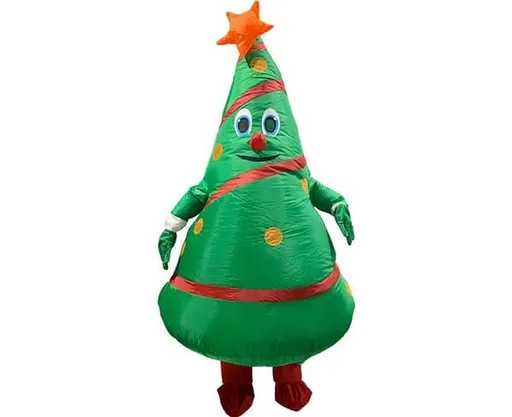 Inflatable Christmas Tree Costume Polyester Green Size 01