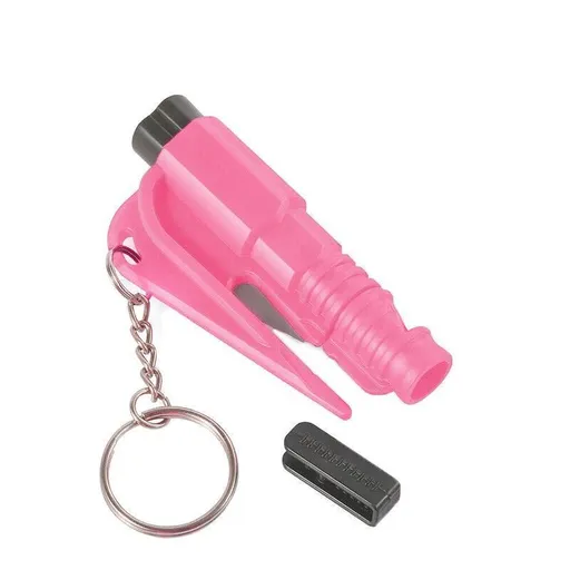 3 In 1 Car Window Glass Breaker Emergency Escape Tool with Cutter - Pink