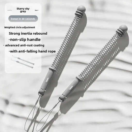 Grey Multifunctional Cordless Battle Rope with Adjustable Weight Rings for Home Gym Professional Strength Training Tool for Local Professionals Standard Fit