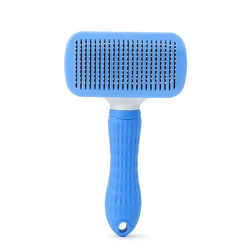 Cat Comb Pet Grooming Needle Brush TPR Material Blue fine needle (square head opp)