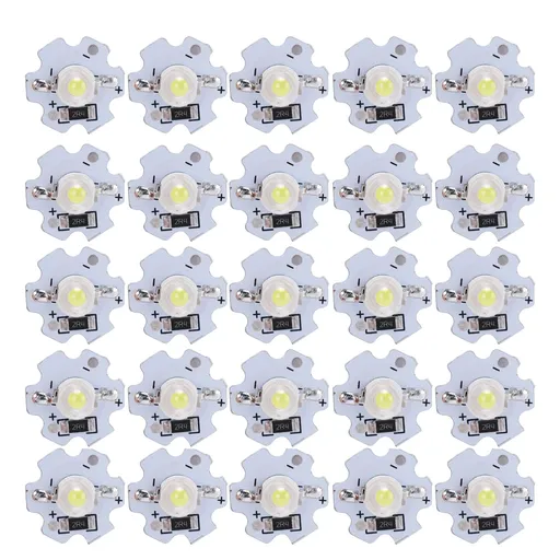 25Pcs 5V LED Chips 200LM 3W High Power LED Lamp Beads for DIY Lighting FixturesCold White 10000K