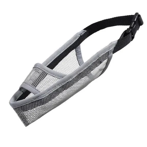 Adjustable XXS Size Pet Dog Mask Mouth Muzzle Anti Barking Bite Stop Chewing Mask - Grey