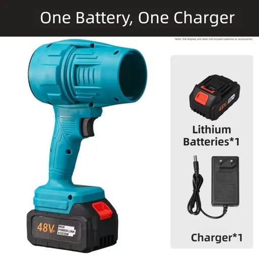 Blue Ultra-High Power Cordless Turbine Air Blower With Lithium Battery & Australian Plug Kit - 30,000 RPM High Velocity and Lightweight Operation for Leaf Blowing, Snow Removal & Multi-Use