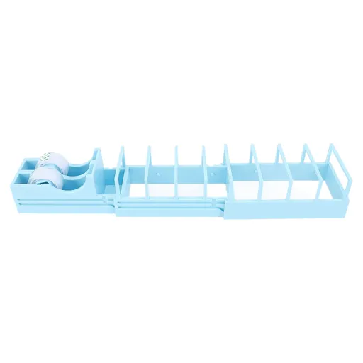 Tape Dispenser Blue Plastic Foldable Portable Tape Holder with 2pcs Tape for Packaging Pack Supplies