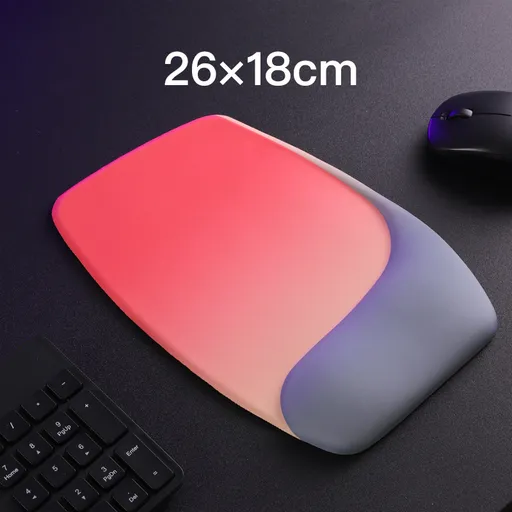 Red and Grey Comfortable Memory Foam Wrist Rest Set – Ergonomic Mouse Pad & Keyboard Hand Support for Office and Home Use
