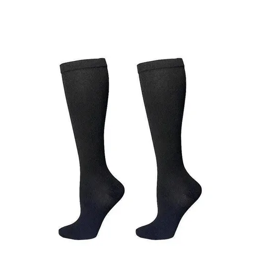 L/XL Compression Socks Women Men Nursing Travel Sport Stocking Running - Black