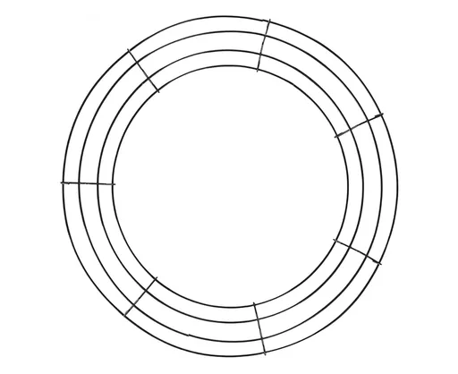 Wreath Frame Durable Wall Hanging Metal Rust-proof Wire Wreath Form for Home Decor-Black 40cm