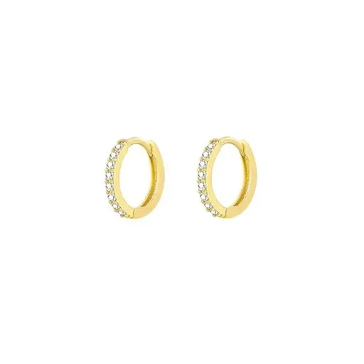 7sizes Hoop Earring Silver Zirconia Ear Huggie Hoop Cartilage Piercing Jewellery - Gold-6mm