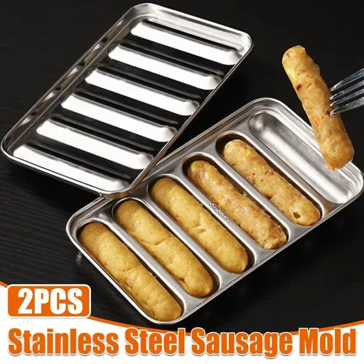 2PCS Stainless Steel Sausage Molds DIY Meat Ham Maker for Homemade Snacks