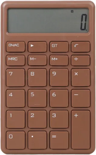 Calculator - with LCD display - Portable - Silent - Brown - 1 pack