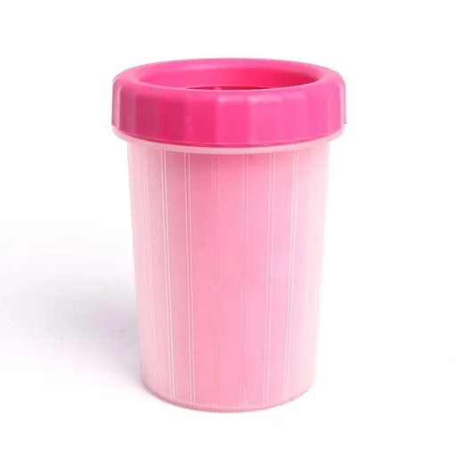 Pink big size Pet Paw Cleaner Cup Portable Dog Paw Washer with Soft Silicone Bristles TPR Silicone Cleaning Cup for Muddy Paws Dogs and Cats