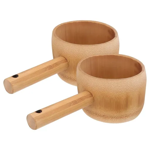 Water Ladle Bamboo Long Handle Gardening Friends Housewarming 2pcs