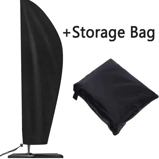 Patio Cantilever Umbrella Covers for Outdoor: Waterproof Offset Umbrella Cover Banana Style , Black Suitable for 265cm umbrella