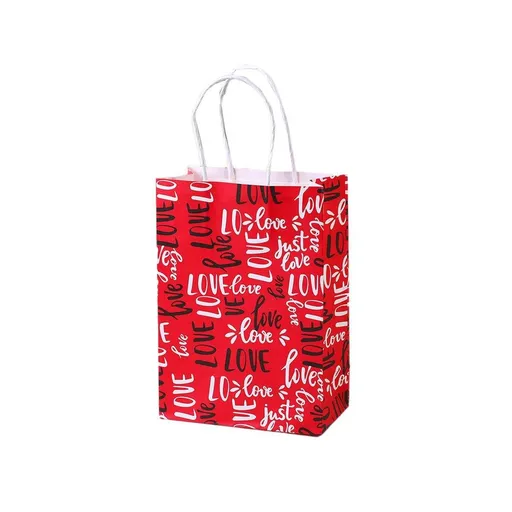 30x Valentines Day Love-Themed Tote Bag Elegant Kraft Paper Handbag Lightweight - Y167