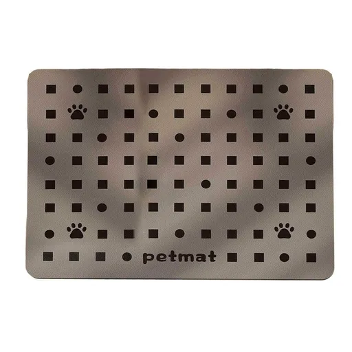 Pet Feeding Mat Dogs Cats Absorbent Non Slip Pet Placemat Waterproof Mat - Brown