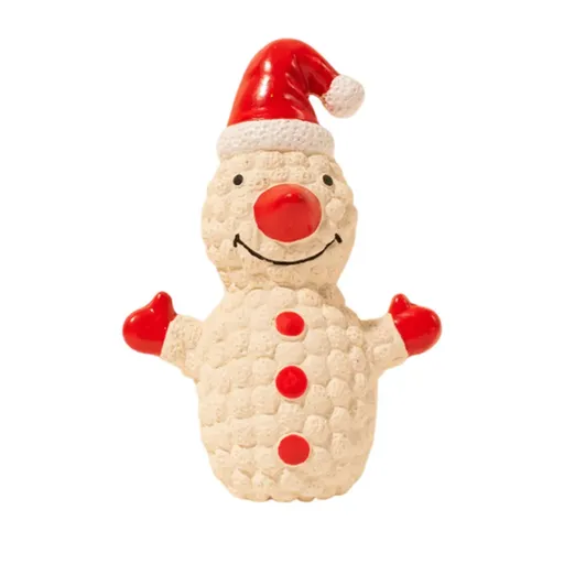 Christmas Dog Toys Set Santa Reindeer Snowman Latex Pet Squeaker Toys Multicolor - White