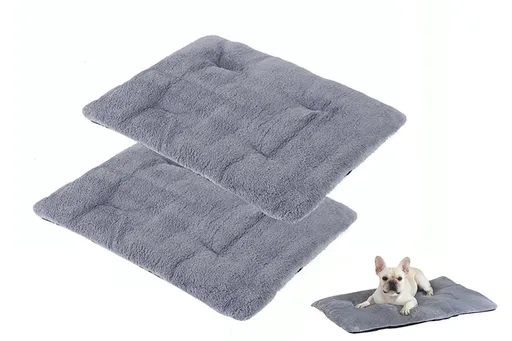2Pcs Pet Blanket Self-Heating Bed Pad Cat Dog Self-Warming Cushion-Grey L