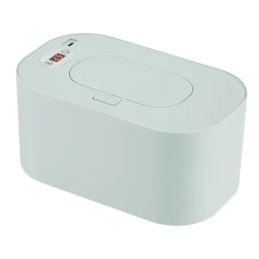 Green Portable USB Baby Wipe Warmer with LED Display and Top-Heating Moisture Protection – Intelligent Constant Temp Dispenser Case for Travel and Home