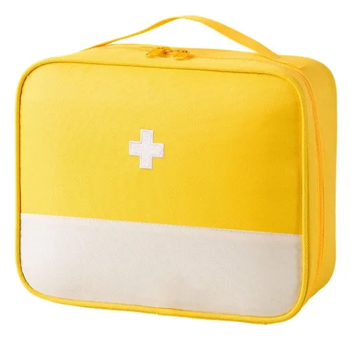 Empty First Aid Bag - Red Medical Trauma Emergency Storage Organizer for First Responder Kits, Car, Travel, Home, Office & Outdoor Use, Compact Medicine Pouch
