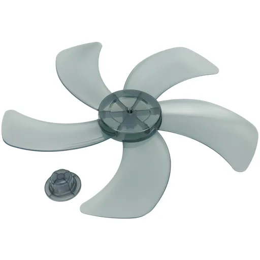16 Inch Plastic Fan Blade With Nut Cover 5-Leaf Design for Pedestal or Desk Fan Replacement Part for 16"/375Mm Stand Fan Black