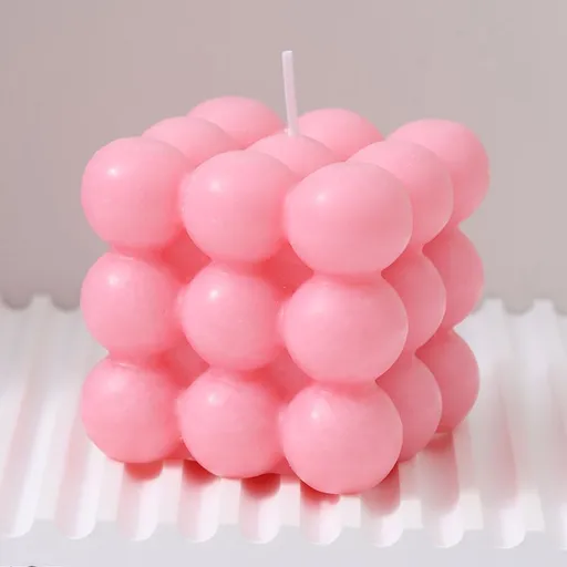 3Pcs pink Rubik's Cube Scented Candle Home Decor Ornaments