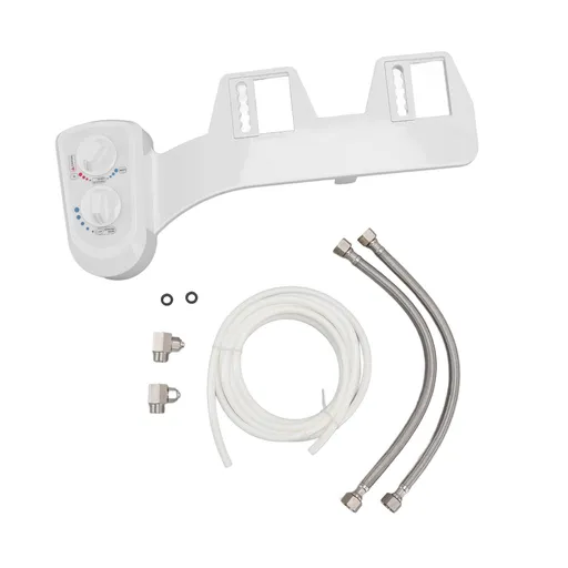 Toilet Bidet Double Knob Movable Nozzle Non Electric Self Cleaning Bidet Attachment for Home Bathroom