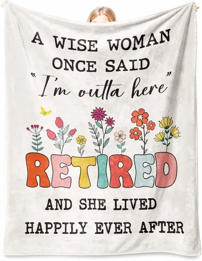 Retirement Gift for Woman 2026, Soft Flannel Retirement Blankets for Women, Best Retired Gifts for Women, Funny Retirement Gifts for Teacher Coworker Friend Nurse Boss Famale - 50'' x 60''