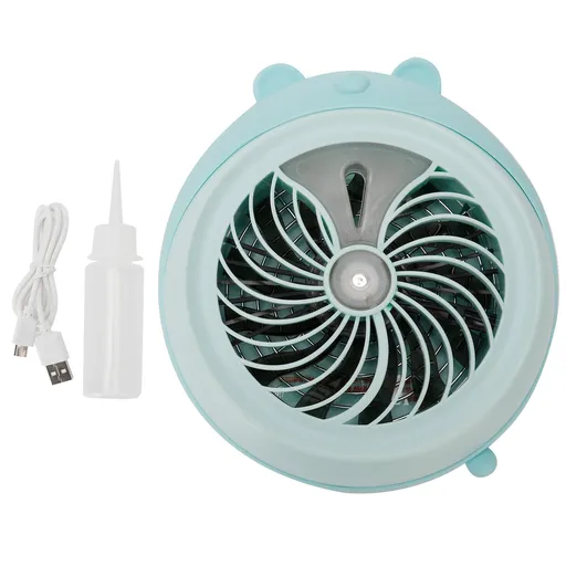 Cute Desktop Mini Fan Portable Humidifying Mist Spray Fan for Home Office SuppliesBlue Bear