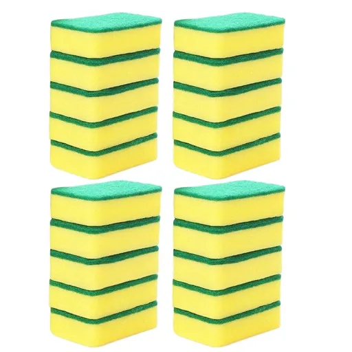 20-Pack Kitchen Cleaning Sponges, 4.33x2.76x1.18in Dual-Sided Dish Scrubber, Non-Scratch Scouring Pads for Home, Kitchen, Bathroom, and Car Cleaning