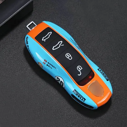 Porsche Key Shell ABS Gulf Design Cayenne 911 718 Transparent boxed Old Style