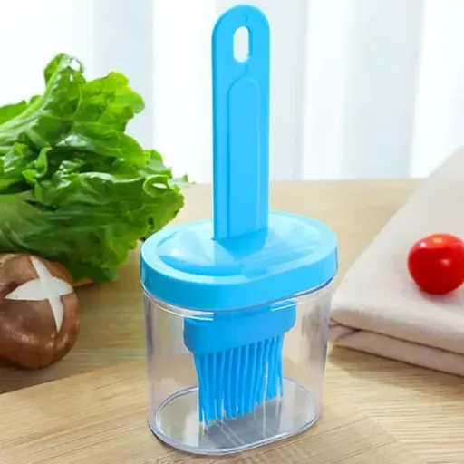4 Pack Silicone Oil Bottle Basting Brushes with Food-Grade Brush Heads for Cooking, Baking, BBQ Grilling and Sauce Application, Blue